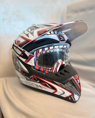 Casco Motocross con mascherina inclusa