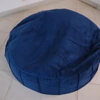 Pouf / Cuscino da pavimento rotondo in velluto blu
