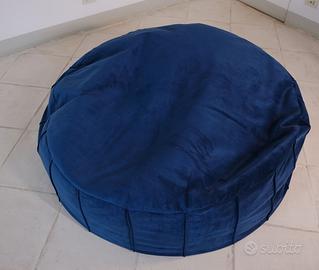 Pouf / Cuscino da pavimento rotondo in velluto blu