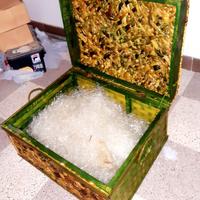 Forziere Cesta - Legno - Bordo verde