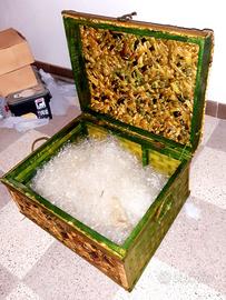 Forziere Cesta - Legno - Bordo verde