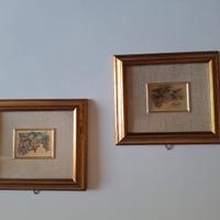 COPPIA QUADRI FOGLIA ORO 