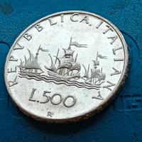 500 LIRE ARGENTO FONDI LUCIDI 1967 RARI