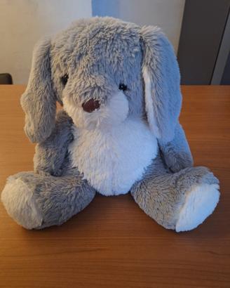 Peluche coniglio bianco e grigio - Nuovo morbido