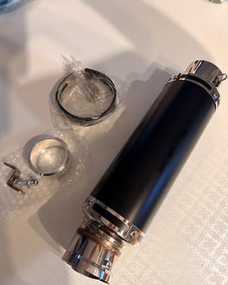 Terminale Scarico Universale Moto Nero 51mm con ac