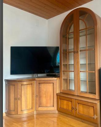 mobile porta tv angolare piu' vetrinetta