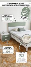 letto con materasso e comodino ragazzo