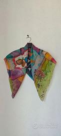 Foulard in seta dipinto a mano - Design Pop Art 
