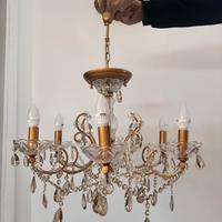 Lampadario classico in cristallo e ottone – 6 luci