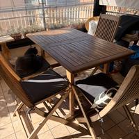 Set legno Teak pranzo da giardino