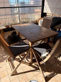 Set legno Teak pranzo da giardino
