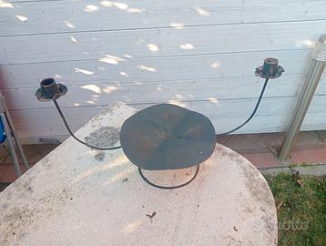 CANDELABRO IN FERRO BATTUTO