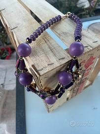 Collana in legno e acciaio