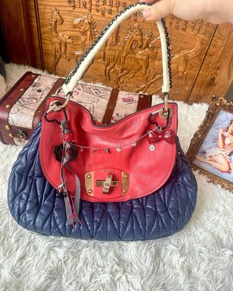 Rare vintage miumiu Coffer leather handbag 
