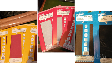 Tela/carta abrasiva per legno, metalli e vernici