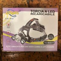 Torcia led da testa ricaricabile