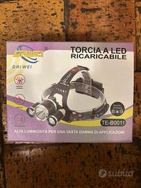 Torcia led da testa ricaricabile