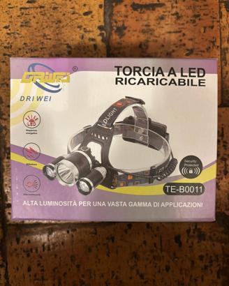 Torcia led da testa ricaricabile