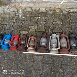 Vecchi lampari a petrolio depoca per carri