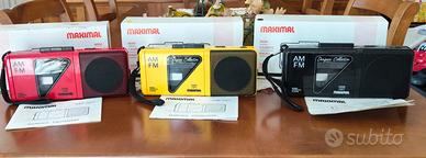 3 radio cassette AM-FM vintage anni 80 nuove 