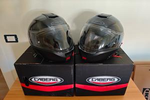 COPPIA CASCO MOTO MODULARE CABERG LEVO X CARBON  S