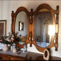 Specchio doppio in legno massello