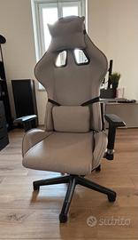 Sedia gaming ergonomica – colore tortora/grigio
