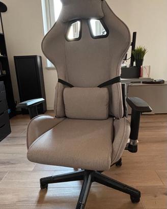 Sedia gaming ergonomica – colore tortora/grigio