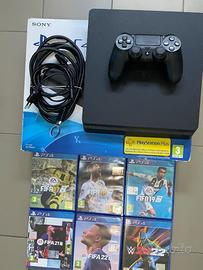 PS4 SLIM 500GB +garanzia+6 giochi