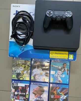PS4 SLIM 500GB +garanzia+6 giochi
