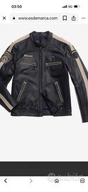 Giubotto bike pelle blauer