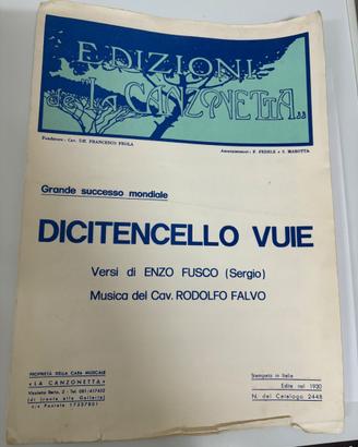 SPARTITO “DICITENCELLO VUIE”