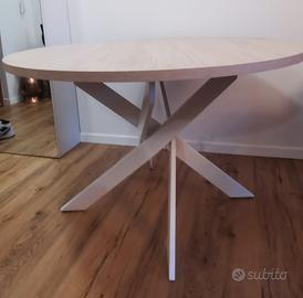 TAVOLO Tondo legno rovere chiaro