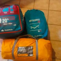 tenda campeggio con accessori 