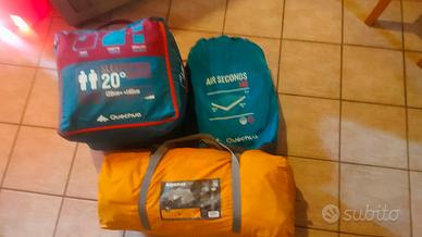 tenda campeggio con accessori 