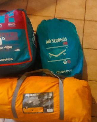 tenda campeggio con accessori 
