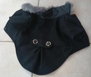 Cappottino invernale nero per cane di 5-6 kg