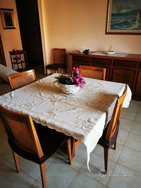 Sala da pranzo in noce tamburato