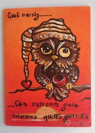 Dipinto Gufetto  assonnato 