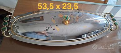 vassoio con coperchio in acciaio inox per pesce