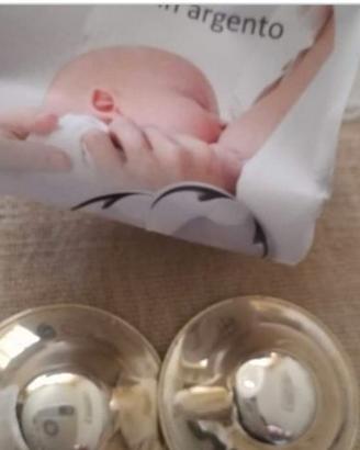 Coppette in argento per allattamento  (con scatola