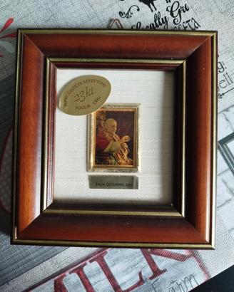 Quadro papa Giovanni XXIII  su Foglia D'oro 