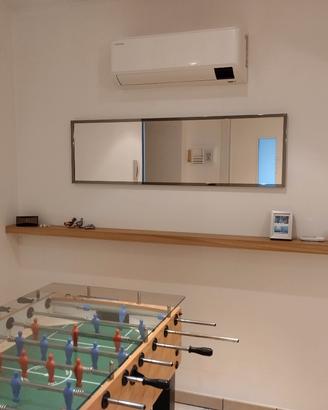 Specchio 140x40 cm cornice argento brunito 