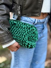 Yuki_yarns Borsa clutch Velluto verde