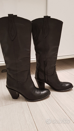 Stivali donna neri in vera pelle