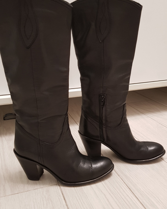 Stivali donna neri in vera pelle