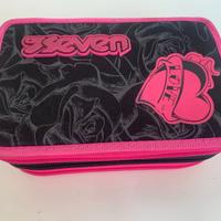 ASTUCCIO SEVEN 3 ZIP - SEVEN GIRL LEFLEUR NERO/FUX