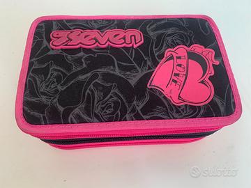 ASTUCCIO SEVEN 3 ZIP - SEVEN GIRL LEFLEUR NERO/FUX