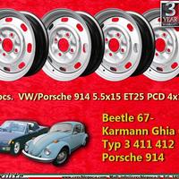 4 pz cerchi Volkswagen 5.5x15 Maggiolino Karmann G