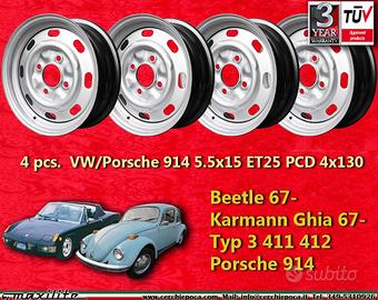 4 pz cerchi Volkswagen 5.5x15 Maggiolino Karmann G